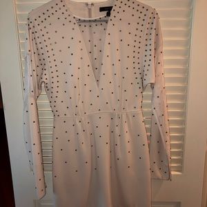Bcbgmaxazria studded white dress